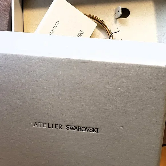 RARE Atelier Swarovski x Viktor & Rolf | "Frozen" Rose Gold Hoops - Picture 8 of 17